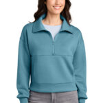 TravisMathew Women’s Momentum Shift 1/2-Zip in Copen Blue