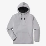 UNRL Crossover Half-Zip Hoodie in Heather Gray
