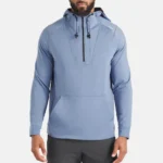 UNRL Crossover Half-Zip Hoodie in Storm Blue