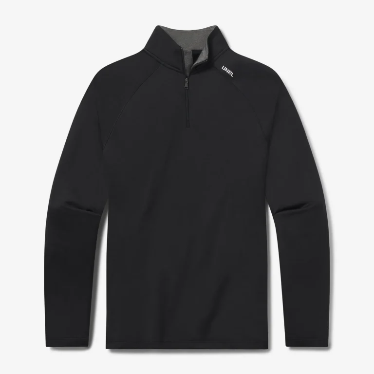 UNRL Interlock Quarter Zip in Black