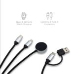 Velora, 3-in-1 Light-up Charging Cable with Apple & Samsung Watch Charging