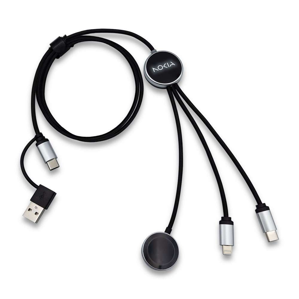 Velora, 3-in-1 Light-up Charging Cable with Apple & Samsung Watch Charging