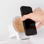 WheatStraw Eco Spotlight Bluetooth Speaker and Qi Phone Stand
