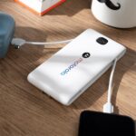 Zenith 10,000 mAh Power Bank with Built-in Cables and Retractable AC Wall Plug